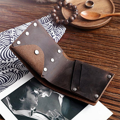 Leather Top Layer Cowhide Horizontal Wallet - BUNNY BAZAR
