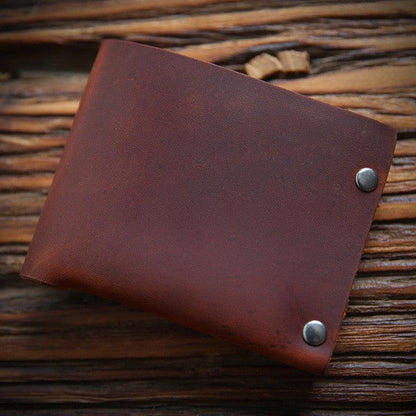 Leather Top Layer Cowhide Horizontal Wallet - BUNNY BAZAR