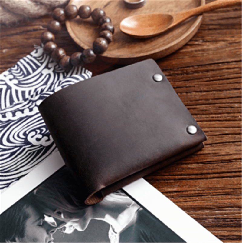 Leather Top Layer Cowhide Horizontal Wallet - BUNNY BAZAR