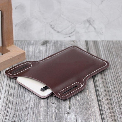 Waist-Hanging Leather Mobile Phone Pocket, Outdoor Anti-Lost Waist-Hanging Mobile Phone Protective Cover - BUNNY BAZAR