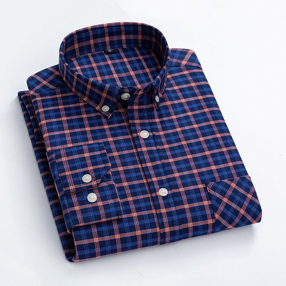 Casual Cotton Carbon Plaid Slim Fit Shirt - BUNNY BAZAR