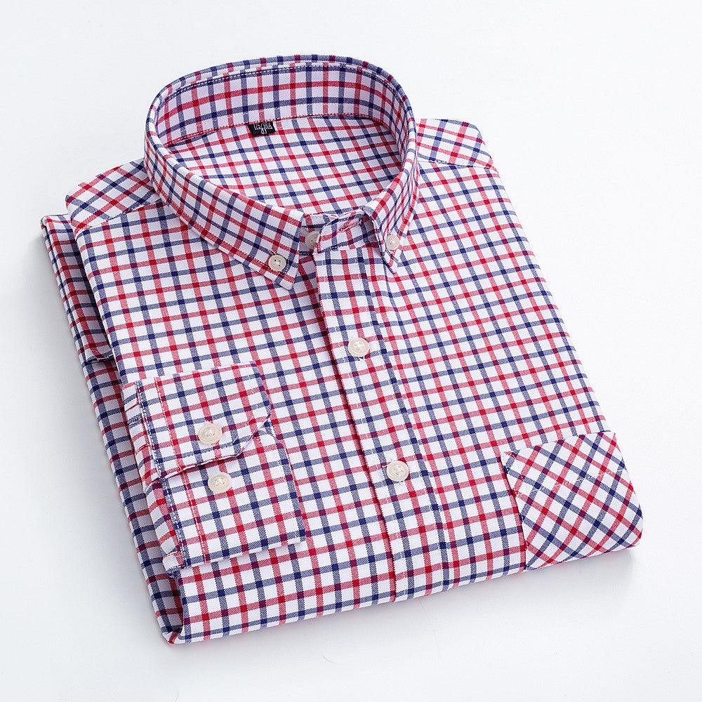 Casual Cotton Carbon Plaid Slim Fit Shirt - BUNNY BAZAR