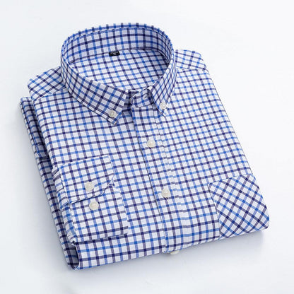 Casual Cotton Carbon Plaid Slim Fit Shirt - BUNNY BAZAR