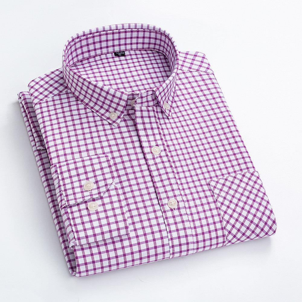 Casual Cotton Carbon Plaid Slim Fit Shirt - BUNNY BAZAR