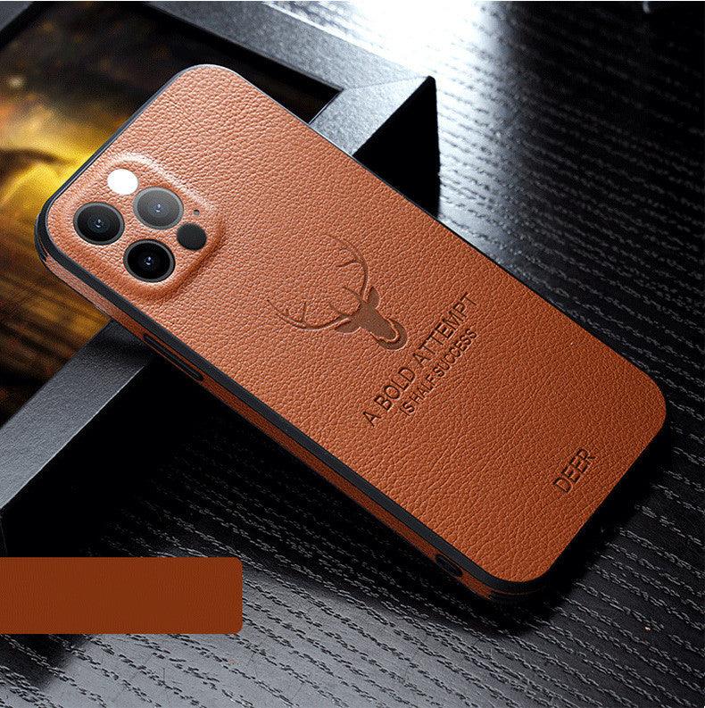 Compatible with Apple , Leather-Grain Anti-Drop Full-Cover Lens Protective Cover - BUNNY BAZAR