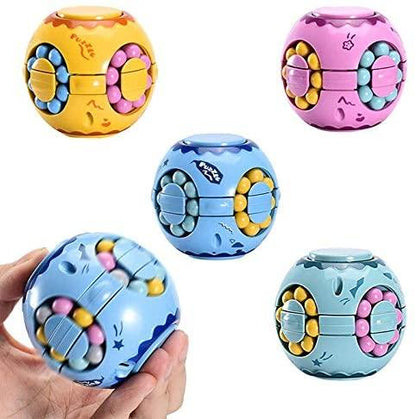 Intelligence Fingertip Checkered Educational Toys Bean Rotating Toy Relieve Stress Children Educational Toys Finger Magic Bean Burger Toy Puzzle Top Spinning Magic Bean - BUNNY BAZAR