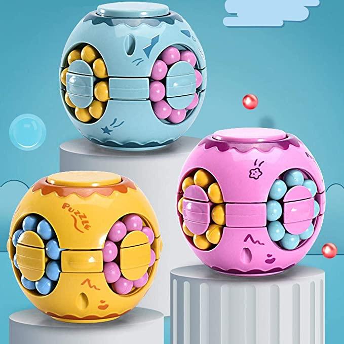 Intelligence Fingertip Checkered Educational Toys Bean Rotating Toy Relieve Stress Children Educational Toys Finger Magic Bean Burger Toy Puzzle Top Spinning Magic Bean - BUNNY BAZAR