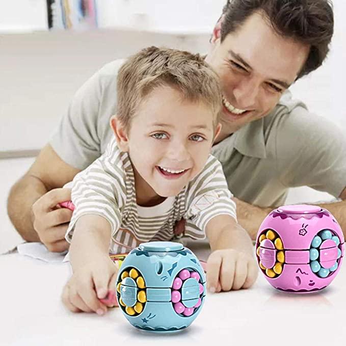 Intelligence Fingertip Checkered Educational Toys Bean Rotating Toy Relieve Stress Children Educational Toys Finger Magic Bean Burger Toy Puzzle Top Spinning Magic Bean - BUNNY BAZAR