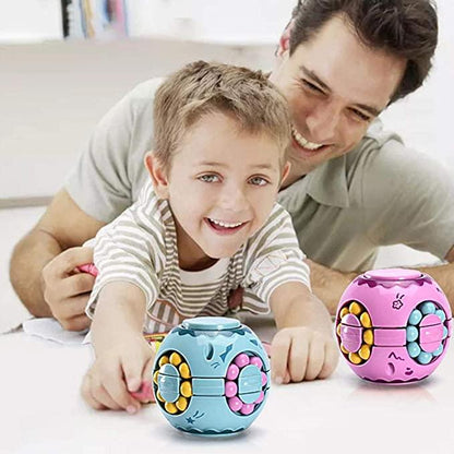 Intelligence Fingertip Checkered Educational Toys Bean Rotating Toy Relieve Stress Children Educational Toys Finger Magic Bean Burger Toy Puzzle Top Spinning Magic Bean - BUNNY BAZAR