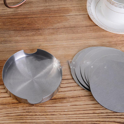 6 PCS Coasters - Stainless Steel Holder Coffee Tea Cup Holders Home Supplies - BUNNY BAZAR