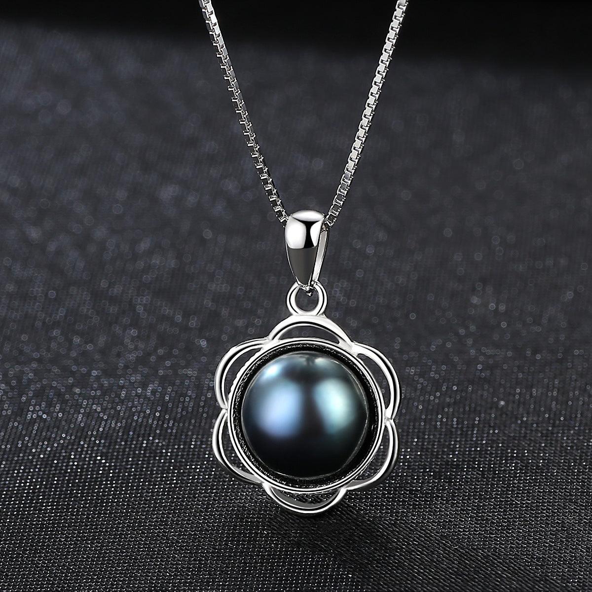 S925 Sterling Silver Freshwater Pearl Necklace Pendant Silver Korean Fashion Ladies Necklace - BUNNY BAZAR