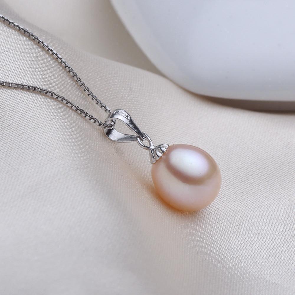 Dai Blue Drop-Shaped Pearl Pendant Necklace Wholesale, Strong Light Is Almost Flawless S925 Silver Rice-Shaped Pearl Necklace - BUNNY BAZAR