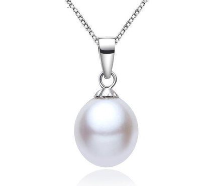 Dai Blue Drop-Shaped Pearl Pendant Necklace Wholesale, Strong Light Is Almost Flawless S925 Silver Rice-Shaped Pearl Necklace - BUNNY BAZAR