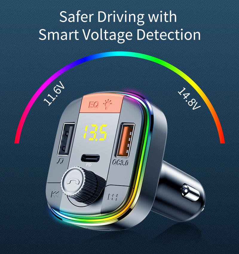 Car MP3 Bluetooth Player PD QC3.0 Fast Charge Car Charger - BUNNY BAZAR