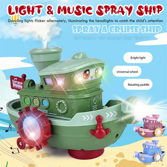 Electric Water Rotating Spray Ship Toys Cartoon Boat Funny Baby Bath Toys - BUNNY BAZAR