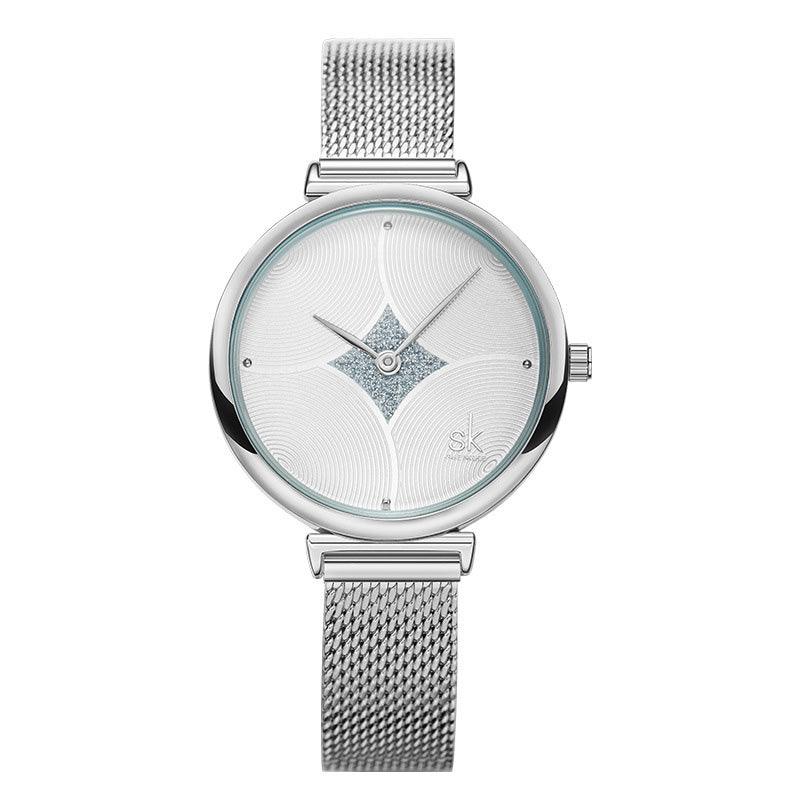 T-33 Fashion Simple Steel Mesh Two-Needle Watch - BUNNY BAZAR