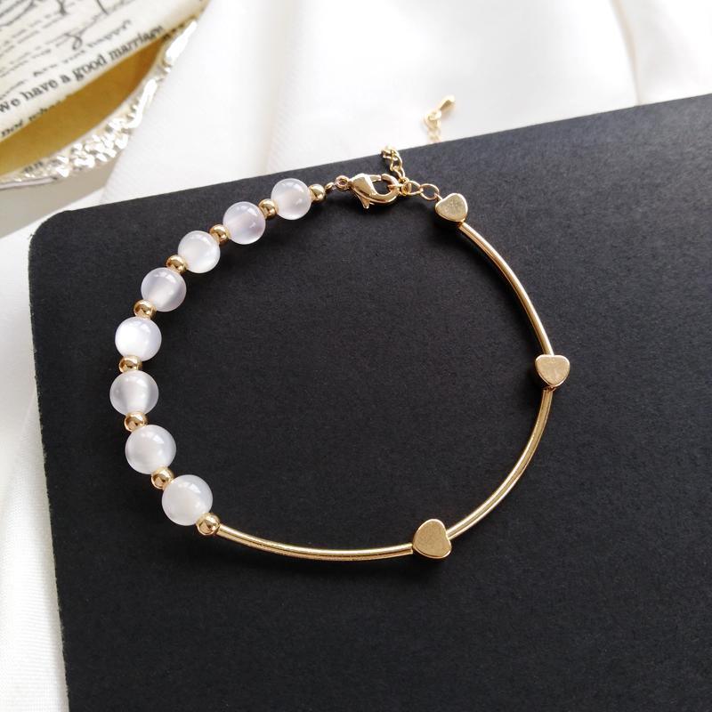 Simple Creative Asymmetric Transparent rRound bBead Bracelet - BUNNY BAZAR