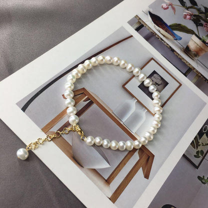 5-6mm Freshwater Pearl Bracelet Simple Pearl Bracelet Fashion All-match - BUNNY BAZAR