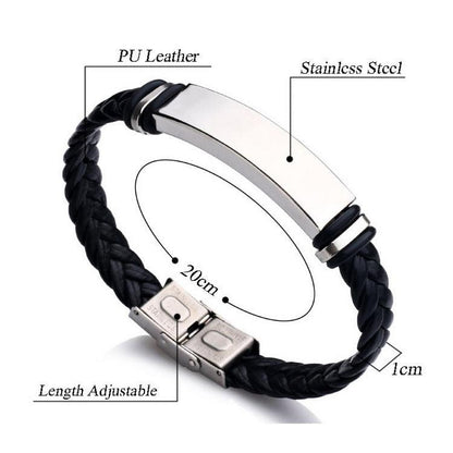 Personalized Jewelry Custom Bracelet for Women Men PU Leather Bracelet - BUNNY BAZAR