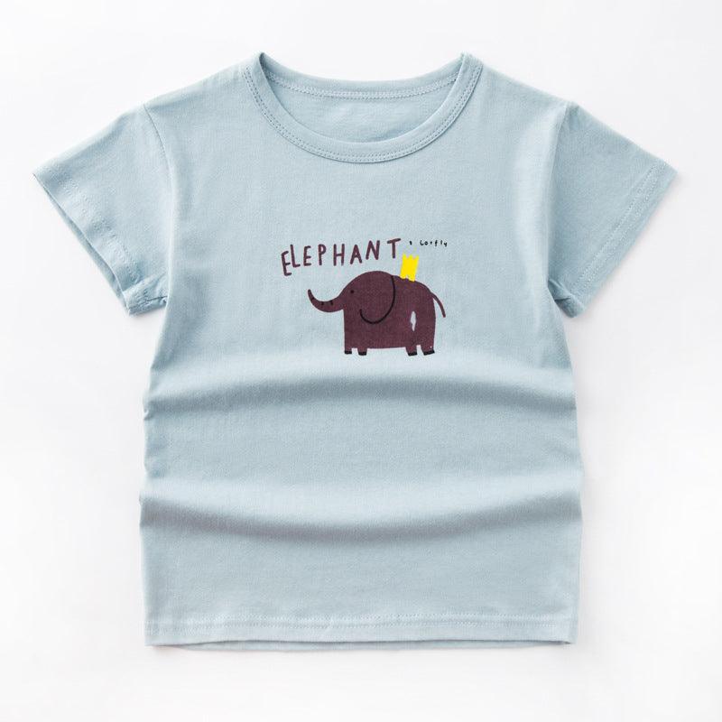 Summer Children's Short-Sleeved Boy T-Shirt Cotton Bottoming Top - BUNNY BAZAR