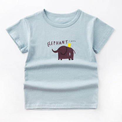 Summer Children's Short-Sleeved Boy T-Shirt Cotton Bottoming Top - BUNNY BAZAR