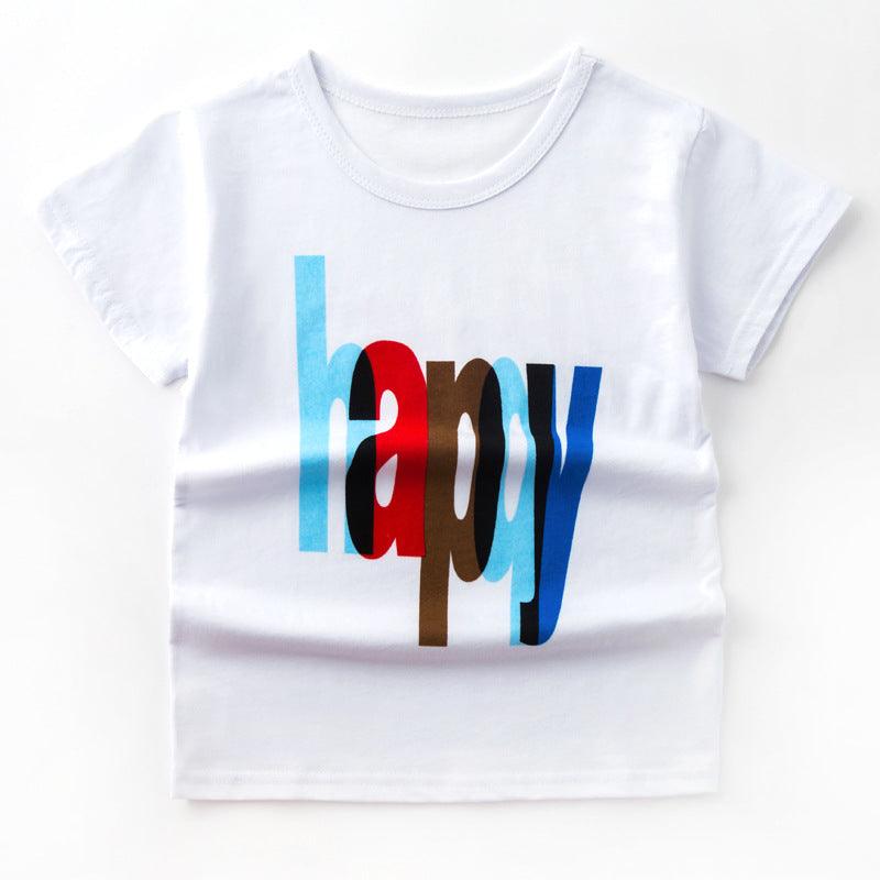 Summer Children's Short-Sleeved Boy T-Shirt Cotton Bottoming Top - BUNNY BAZAR