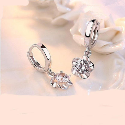 Crystal Zircon Temperament Long Silver Earrings - BUNNY BAZAR