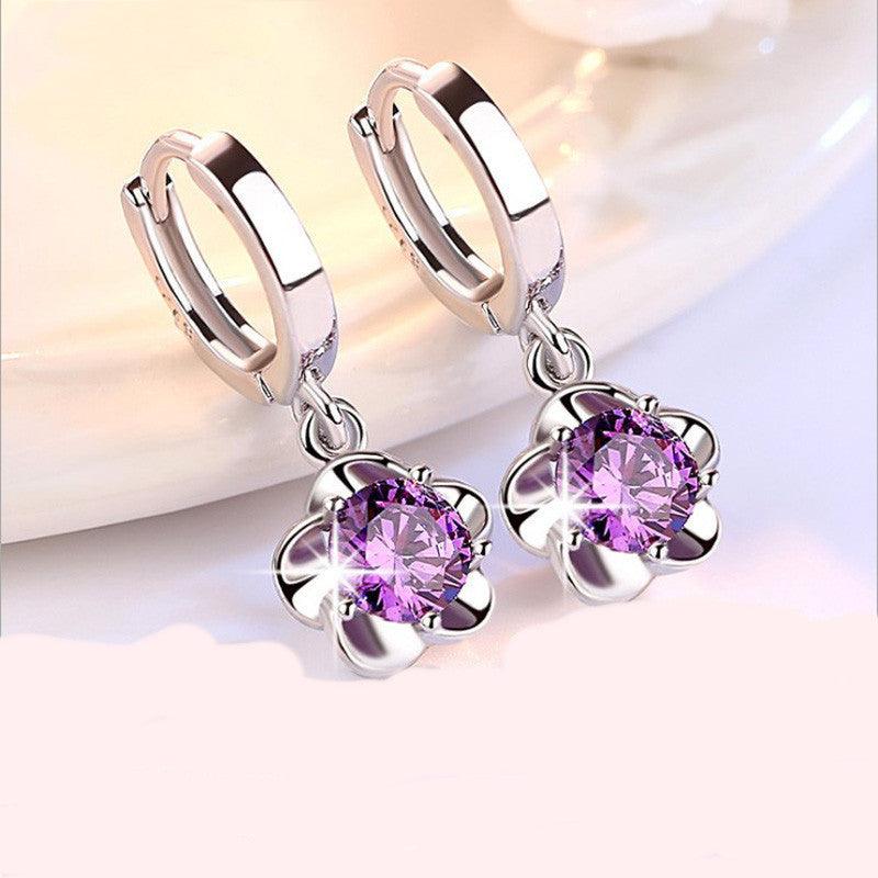 Crystal Zircon Temperament Long Silver Earrings - BUNNY BAZAR