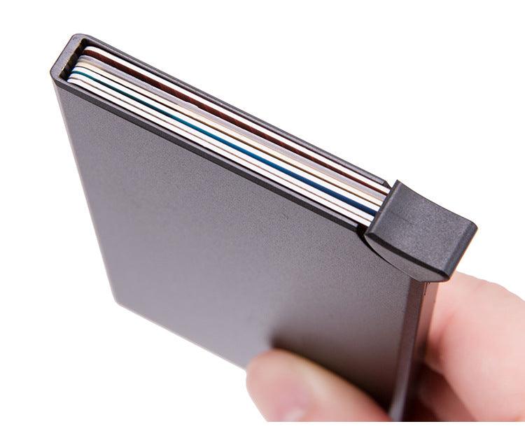 Metal Aluminum Anti-theft Brush Anti-magnetic RFID Wallet Automatic Card Box - BUNNY BAZAR