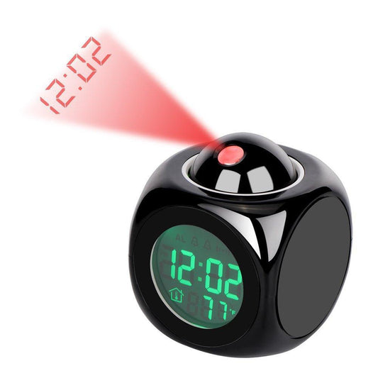 LED Projection Alarm Clock Report Clock Voice Report Clock - BUNNY BAZAR