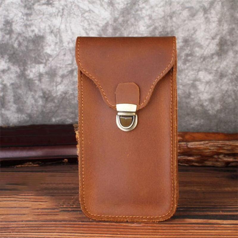 Leather Retro Mobile Phone Bag Outdoor Portable Mobile Phone Protective Cover Home Mobile Phone Storage Bag - BUNNY BAZAR