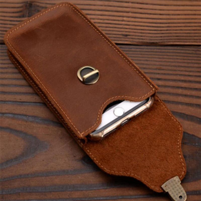 Leather Retro Mobile Phone Bag Outdoor Portable Mobile Phone Protective Cover Home Mobile Phone Storage Bag - BUNNY BAZAR