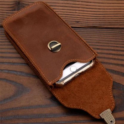 Leather Retro Mobile Phone Bag Outdoor Portable Mobile Phone Protective Cover Home Mobile Phone Storage Bag - BUNNY BAZAR