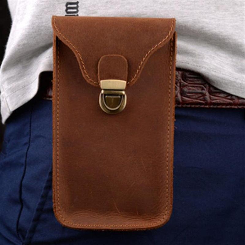 Leather Retro Mobile Phone Bag Outdoor Portable Mobile Phone Protective Cover Home Mobile Phone Storage Bag - BUNNY BAZAR