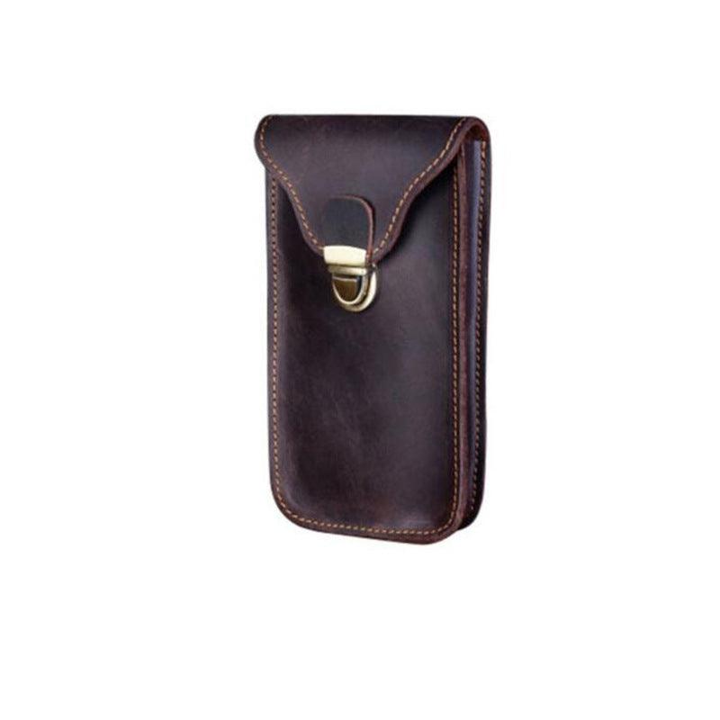 Leather Retro Mobile Phone Bag Outdoor Portable Mobile Phone Protective Cover Home Mobile Phone Storage Bag - BUNNY BAZAR