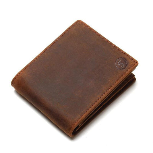 Old Leather Vintage Short Wallet Top Layer Cowhide - BUNNY BAZAR