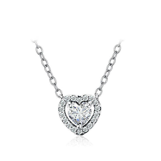 Zirconium Heart-Shaped Necklace Female Necklace Pendant Net Red Light Luxury Jewelry - BUNNY BAZAR