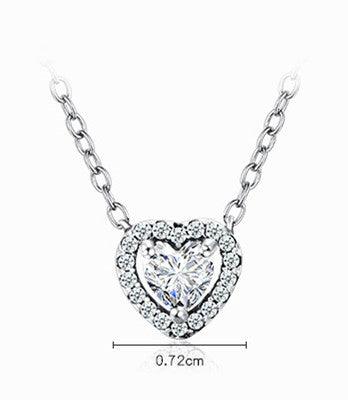 Zirconium Heart-Shaped Necklace Female Necklace Pendant Net Red Light Luxury Jewelry - BUNNY BAZAR