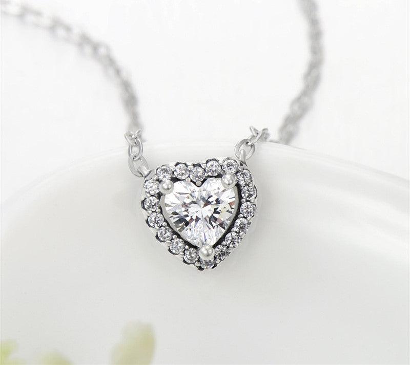 Zirconium Heart-Shaped Necklace Female Necklace Pendant Net Red Light Luxury Jewelry - BUNNY BAZAR