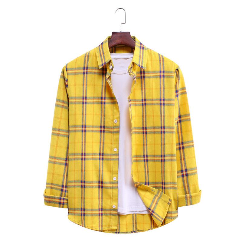 Men's Fashion Plaid Long Sleeve Shirt - BUNNY BAZAR