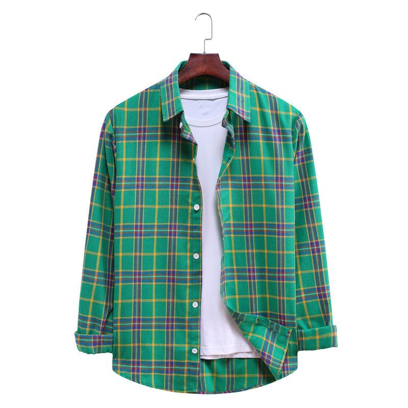 Men's Fashion Plaid Long Sleeve Shirt - BUNNY BAZAR