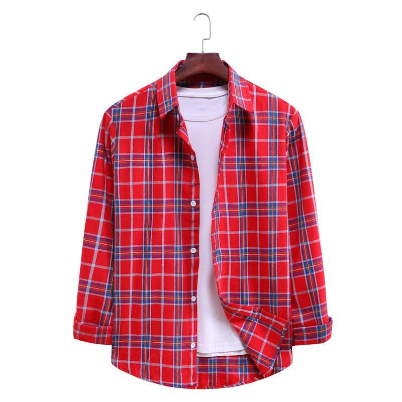 Men's Fashion Plaid Long Sleeve Shirt - BUNNY BAZAR