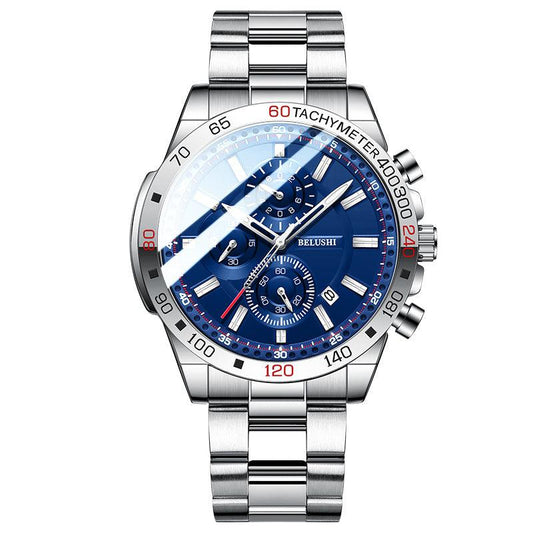 Multifunctional Men's Business Solid Strap Watch Men's Watch Fashion Luminous Watch - BUNNY BAZAR