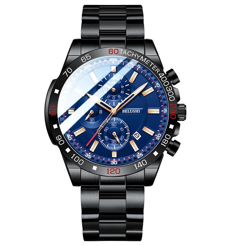 Multifunctional Men's Business Solid Strap Watch Men's Watch Fashion Luminous Watch - BUNNY BAZAR