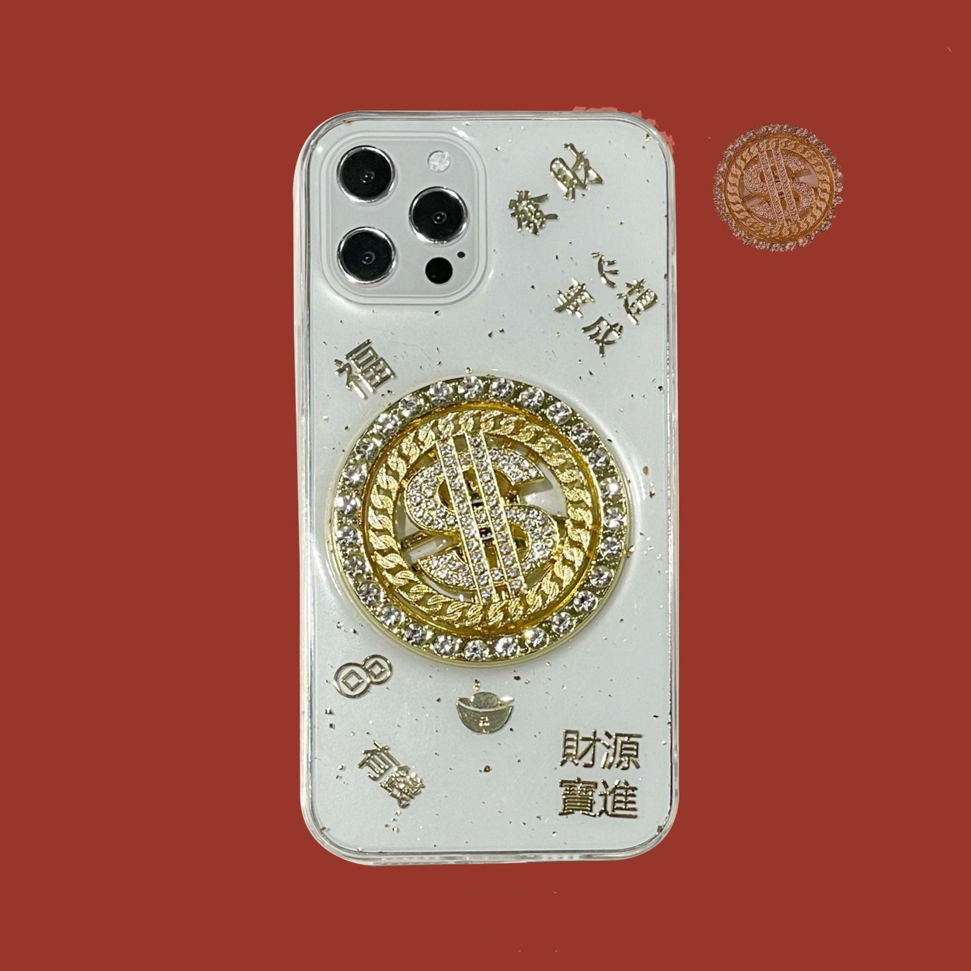 NEW 3D Diamond Dollar Turnplate Phone Case Luxury Designer - BUNNY BAZAR
