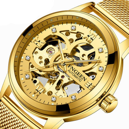 Fashion Luxury Luminous Waterproof Steel Band Mechanical Watch - BUNNY BAZAR