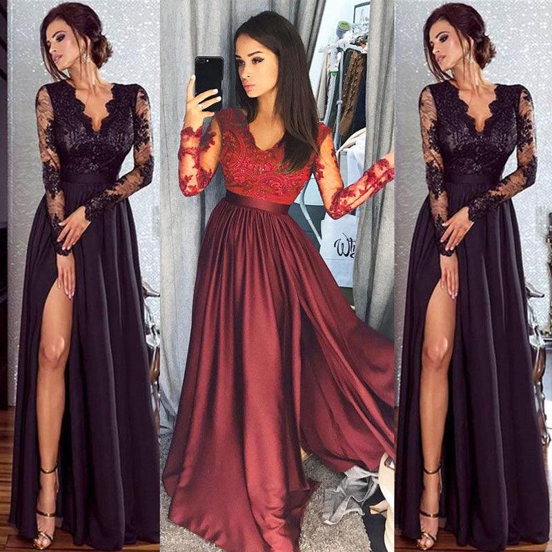 Women Evening Party Prom Gown Ladies Empire Waist Long Dress - BUNNY BAZAR