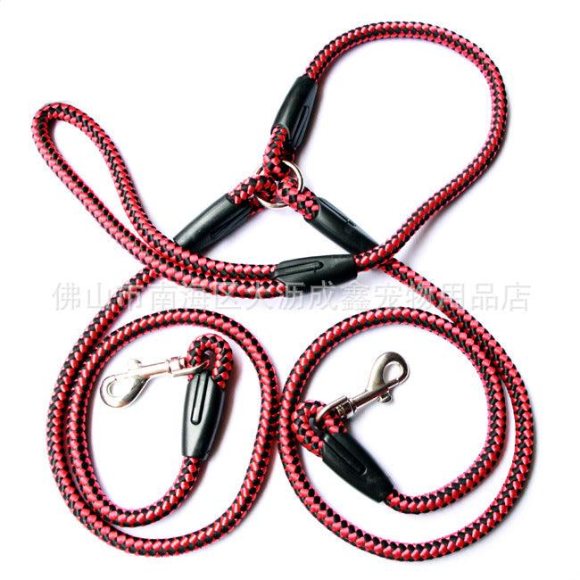 Double-Ended Traction Rope For Walking The Dog Hand-Double-Ended Traction Rope One Plus Two Leash Collar Pet Supplies Dog Collar - BUNNY BAZAR