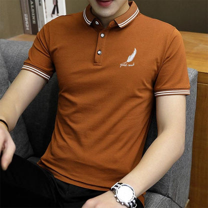 polo Shirt Business Casual Short-Sleeved Youth Fashion Half-Sleeved Shirt - BUNNY BAZAR