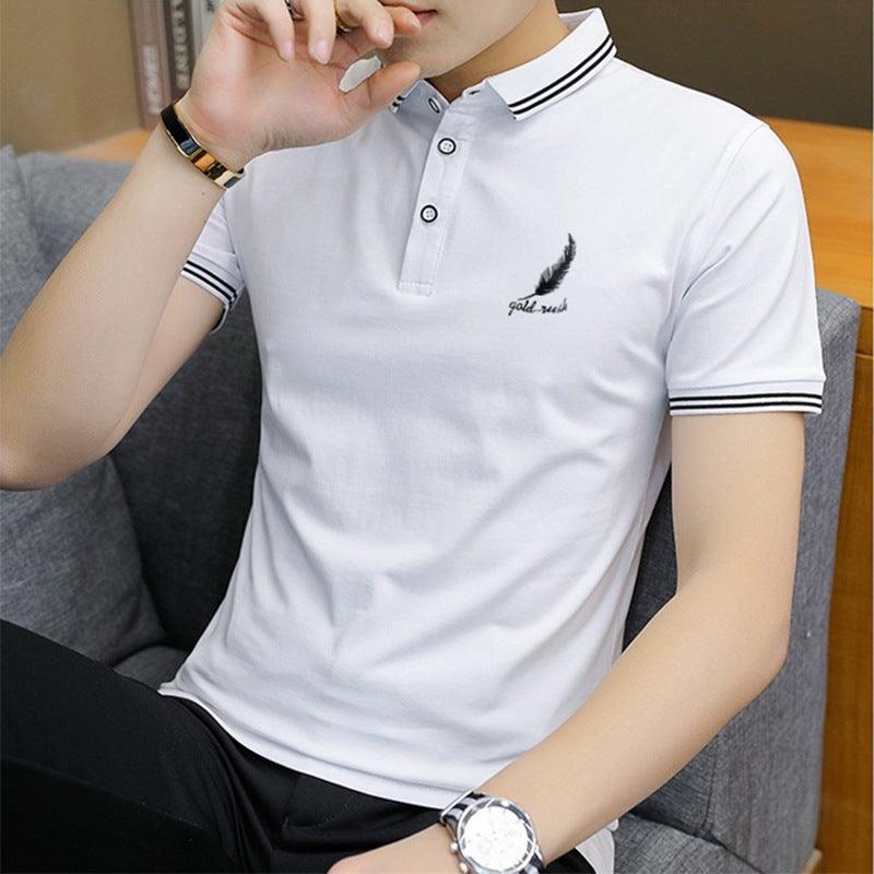 polo Shirt Business Casual Short-Sleeved Youth Fashion Half-Sleeved Shirt - BUNNY BAZAR